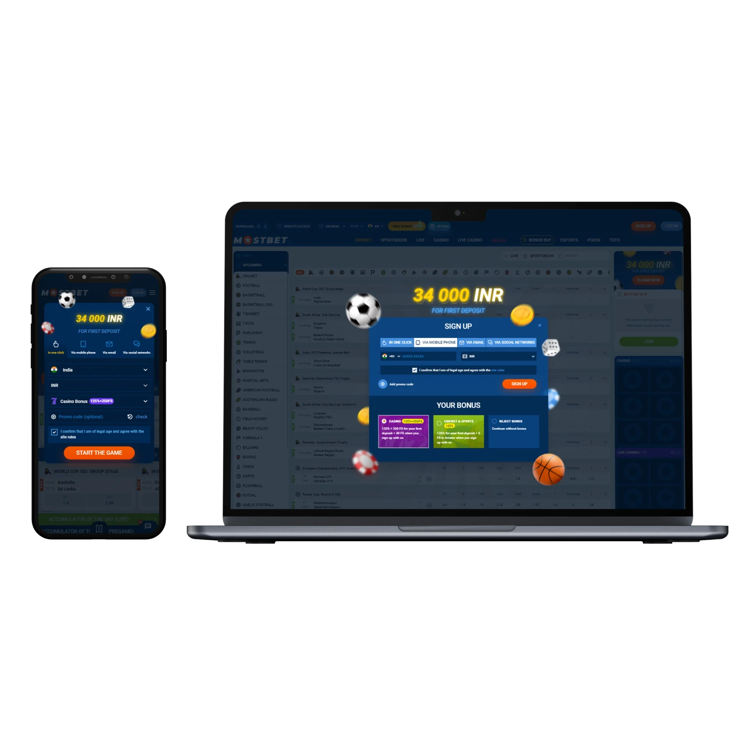 Register and verify your new account Mostbet on the official website or via mobile app.